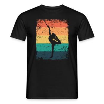 Gymnaste Baton Gymnastique Rythmique Rétro - T-shirt homme - noir - Devant - AI Model Male 178 light (178cm)