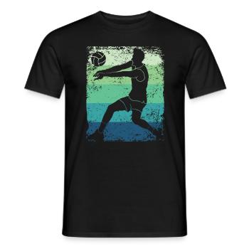 Volleyball Player Retro Beach Volleyball - Men's T-Shirt - black - Front - AI Model Male 178 light (178cm)