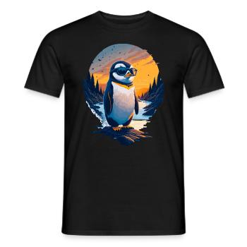 Pingouin mignon - T-shirt homme - noir - Devant - AI Model Male 178 light (178cm)