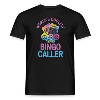 The coolest bingo caller in the world - Bingo - Men's T-Shirt - black - Front - AI Model Male 178 light (178cm)