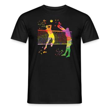 Volleyballspieler Kinder Beachvolleyball - Männer T-Shirt - Schwarz - Vorne - AI Model Male 178 light (178cm)