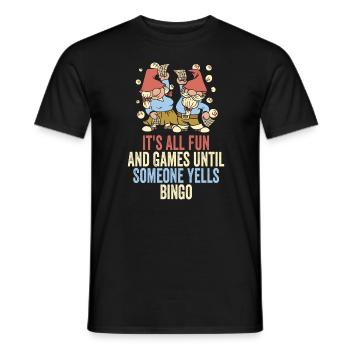 Fun and games at bingo - Men's T-Shirt - black - Front - AI Model Male 178 light (178cm)