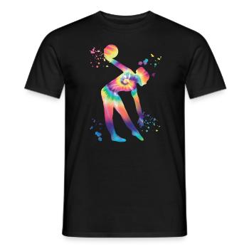 Gymnast with ball rhythmic gymnastics - Men's T-Shirt - black - Front - AI Model Male 178 light (178cm)