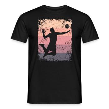 Volleyball Player Retro Beach Volleyball - Men's T-Shirt - black - Front - AI Model Male 178 light (178cm)