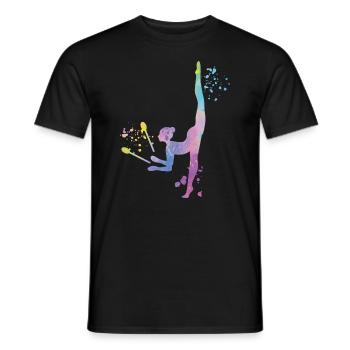 Gymnastin Mit Keulen Rhythmische Sportgymnastik - Männer T-Shirt - Schwarz - Vorne - AI Model Male 178 light (178cm)