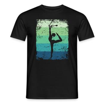 Gymnast Legs Gymnastique Rythmique Rétro - T-shirt homme - noir - Devant - AI Model Male 178 light (178cm)