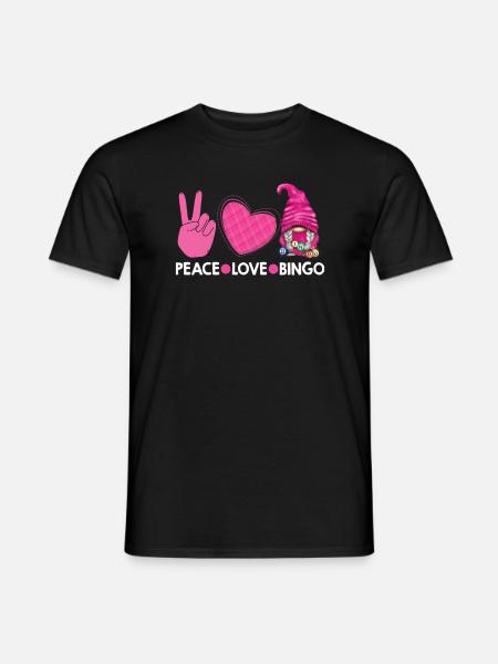 Peace Love Bingo - Men's T-Shirt - black