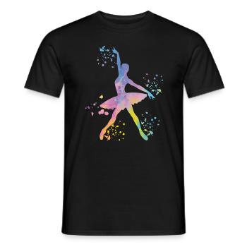 Ballet Dancer Colorsplash Ballerina - Men's T-Shirt - black - Front - AI Model Male 178 light (178cm)