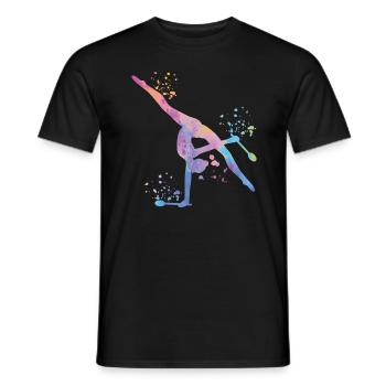 Gymnastin Mit Keulen Rhythmische Sportgymnastik - Männer T-Shirt - Schwarz - Vorne - AI Model Male 178 light (178cm)