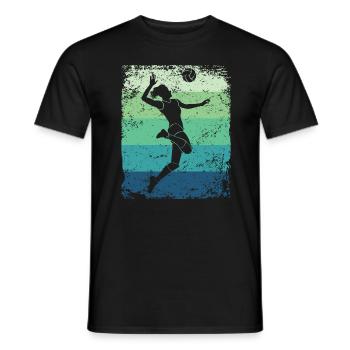 Volleyball Player Retro Beach Volleyball - Men's T-Shirt - black - Front - AI Model Male 178 light (178cm)