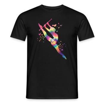 Gymnast with Baton Rhythmic gymnastics - Men's T-Shirt - black - Front - AI Model Male 178 light (178cm)