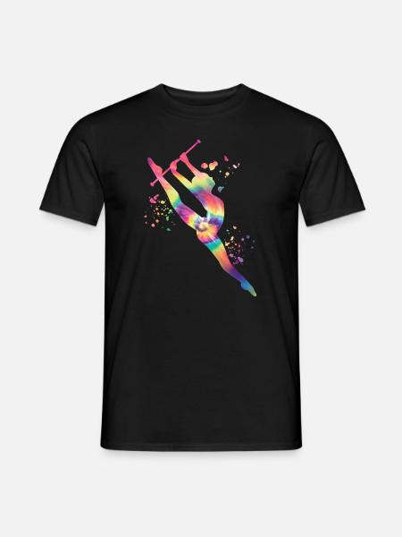 Gymnast with Baton Rhythmic gymnastics - Men's T-Shirt - black
