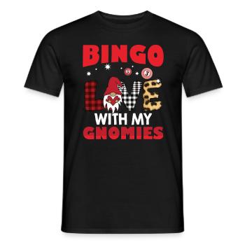 Bingo Liebe Mit Meinen Gnomies Buffalo Plaid Bingo - Männer T-Shirt - Schwarz - Vorne - AI Model Male 178 light (178cm)