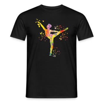Ballett Tänzer Colorsplash Mann Ballerino - Männer T-Shirt - Schwarz - Vorne - AI Model Male 178 light (178cm)