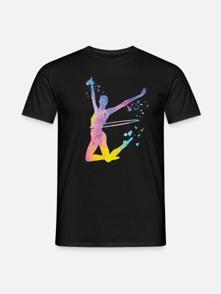 Gymnast with clubs Rhythmic gymnastics - Men's T-Shirt - black