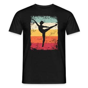 Ballett Tänzer Vintage Mann Ballerino - Männer T-Shirt - Schwarz - Vorne - AI Model Male 178 light (178cm)