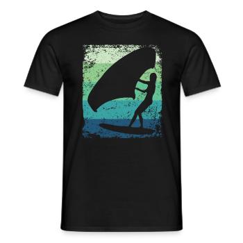 Flügelfolie Wingsurfing Retro-folie Flügel - Männer T-Shirt - Schwarz - Vorne - AI Model Male 178 light (178cm)