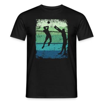 Volleyball Player Retro Beach Volleyball - Men's T-Shirt - black - Front - AI Model Male 178 light (178cm)