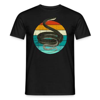 Coluber Constrictor Schwarznatter Schlange - Männer T-Shirt - Schwarz - Vorne - AI Model Male 178 light (178cm)
