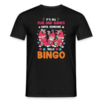 Fun and games at bingo - Men's T-Shirt - black - Front - AI Model Male 178 light (178cm)