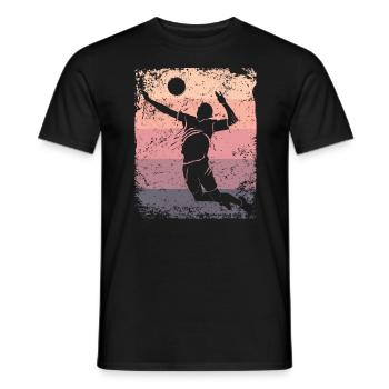 Volleyball Player Retro Beach Volleyball - Men's T-Shirt - black - Front - AI Model Male 178 light (178cm)
