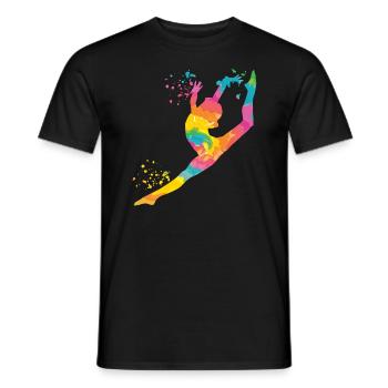 Gymnastin Mit Floor Rhythmische Gymnastik - Männer T-Shirt - Schwarz - Vorne - AI Model Male 178 light (178cm)