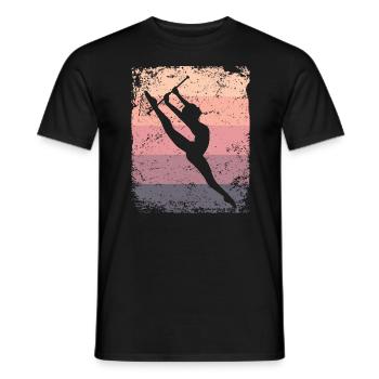 Gymnaste Baton Gymnastique Rythmique Rétro - T-shirt homme - noir - Devant - AI Model Male 178 light (178cm)