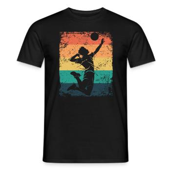Volleyball Player Retro Beach Volleyball - Men's T-Shirt - black - Front - AI Model Male 178 light (178cm)