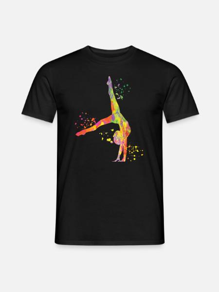 Gymnast with clubs Rhythmic gymnastics - Men's T-Shirt - black