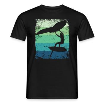 Flügelfolie Wingsurfing Retro-folie Flügel - Männer T-Shirt - Schwarz - Vorne - AI Model Male 178 light (178cm)