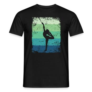 Gymnaste Baton Gymnastique Rythmique Rétro - T-shirt homme - noir - Devant - AI Model Male 178 light (178cm)