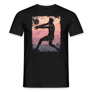 Volleyball Player Retro Beach Volleyball - Men's T-Shirt - black - Front - AI Model Male 178 light (178cm)