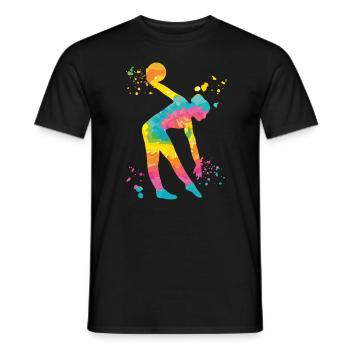Gymnaste avec gymnastique rythmique de balle - T-shirt homme - noir - Devant - AI Model Male 178 light (178cm)