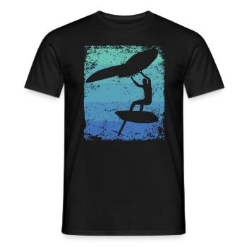 Flügelfolie Wingsurfing Retro-folie Flügel - Männer T-Shirt - Schwarz - Vorne - AI Model Male 178 light (178cm)