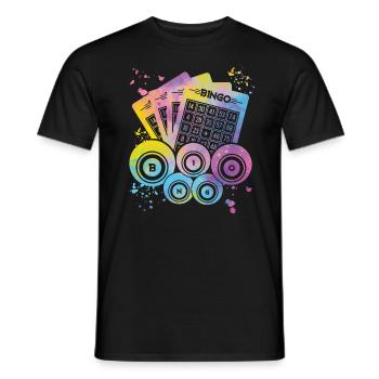 Bingo Bälle Farbsprotzer Frauen Männer Bingo - Männer T-Shirt - Schwarz - Vorne - AI Model Male 178 light (178cm)