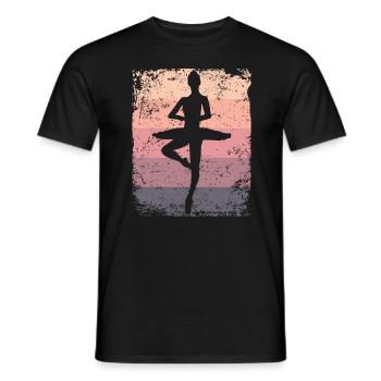 Ballett Tänzerin Vintage Frau Ballerina - Männer T-Shirt - Schwarz - Vorne - AI Model Male 178 light (178cm)