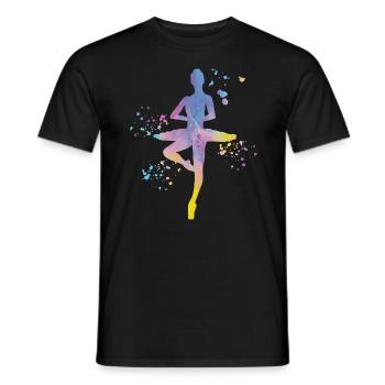 Ballet Dancer Colorsplash Ballerina - Men's T-Shirt - black - Front - AI Model Male 178 light (178cm)