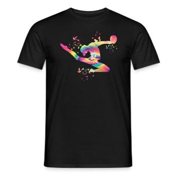 Gymnast with ball rhythmic gymnastics - Men's T-Shirt - black - Front - AI Model Male 178 light (178cm)