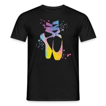 Chaussures de ballet Danseuse Mme Ballerine - T-shirt homme - noir - Devant - AI Model Male 178 light (178cm)