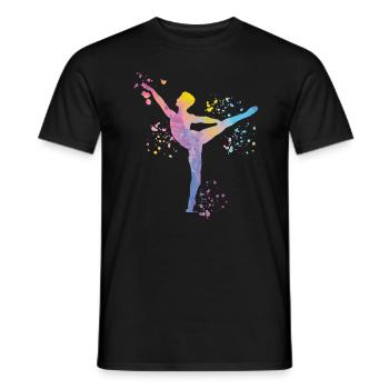 Ballett Tänzer Colorsplash Mann Ballerino - Männer T-Shirt - Schwarz - Vorne - AI Model Male 178 light (178cm)