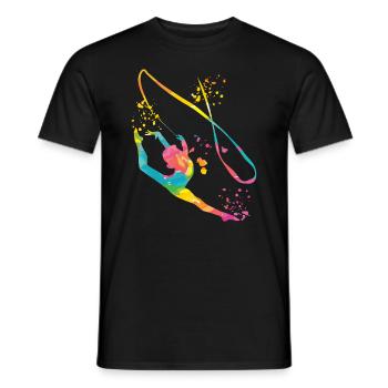 Gymnastin Mit Band Rhythmische Gymnastik - Männer T-Shirt - Schwarz - Vorne - AI Model Male 178 light (178cm)