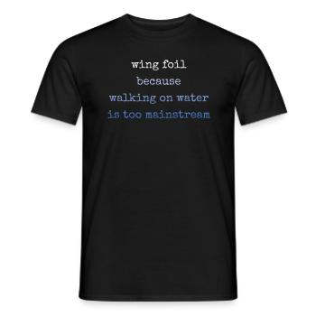 Wing Foil Wingsurfing Retro Foil Wing - Men's T-Shirt - black - Front - AI Model Male 178 light (178cm)