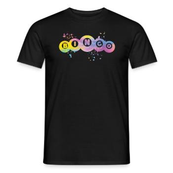 Bingo Bälle Farbsprotzer Frauen Männer Bingo - Männer T-Shirt - Schwarz - Vorne - AI Model Male 178 light (178cm)