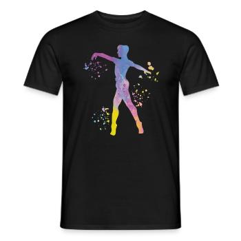 Ballett Tänzer Colorsplash Mann Ballerino - Männer T-Shirt - Schwarz - Vorne - AI Model Male 178 light (178cm)