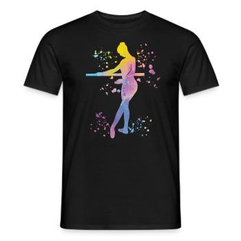 Ballet Dancer Colorsplash Ballerina - Men's T-Shirt - black - Front - AI Model Male 178 light (178cm)