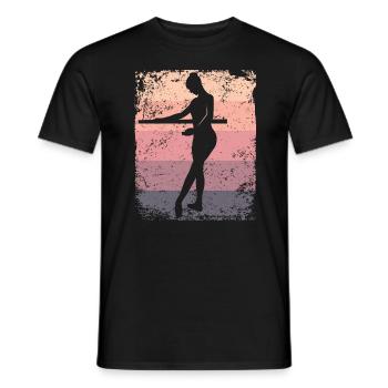 Ballett Tänzerin Vintage Frau Ballerina - Männer T-Shirt - Schwarz - Vorne - AI Model Male 178 light (178cm)