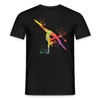 Gymnastin Mit Keulen Rhythmische Sportgymnastik - Männer T-Shirt - Schwarz - Vorne - AI Model Male 178 light (178cm)