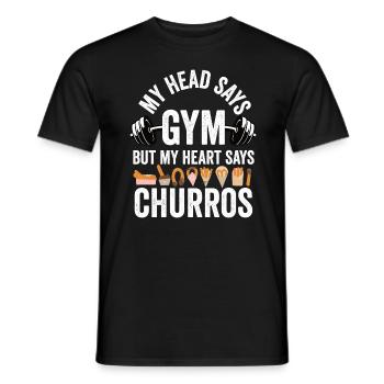 Ma tête dit gym drôle de churros mexicains - T-shirt homme - noir - Devant - AI Model Male 178 light (178cm)