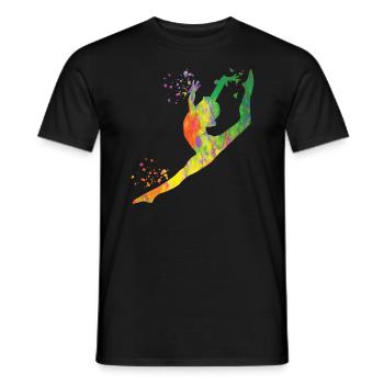 Gymnast with clubs Rhythmic gymnastics - Men's T-Shirt - black - Front - AI Model Male 178 light (178cm)