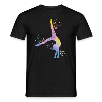 Gymnast with clubs Rhythmic gymnastics - Men's T-Shirt - black - Front - AI Model Male 178 light (178cm)